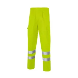 Pantalón multibolsillos de alta visibilidad Seana Drim 1 amarillo flúor con dos bandas reflectantes
