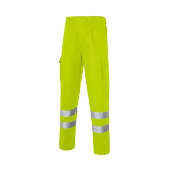 Pantalón multibolsillos de alta visibilidad Seana Drim 1 amarillo flúor con dos bandas reflectantes
