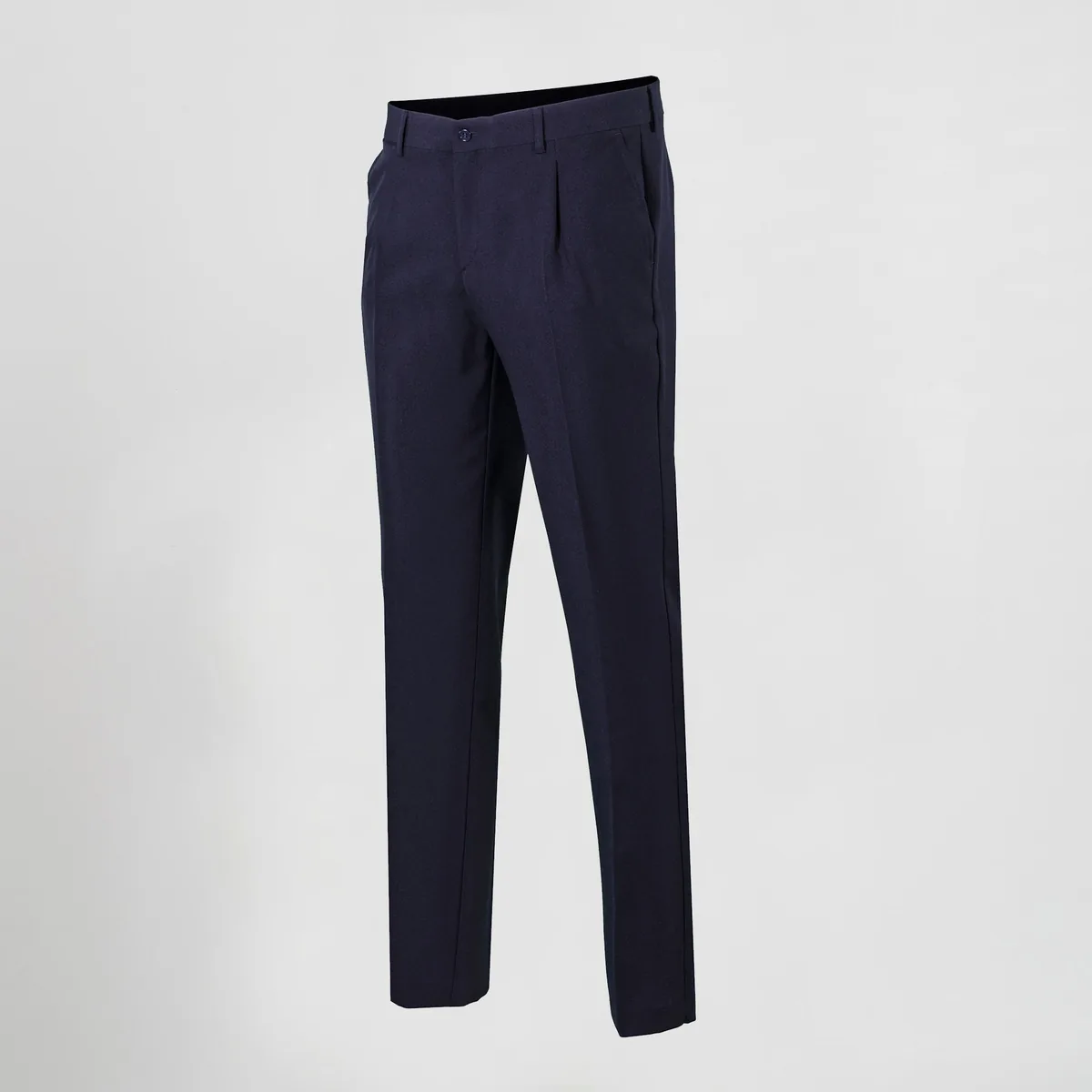 Pantalón de camarero Garys azul marino sin pinzas, vista frontal de la prenda