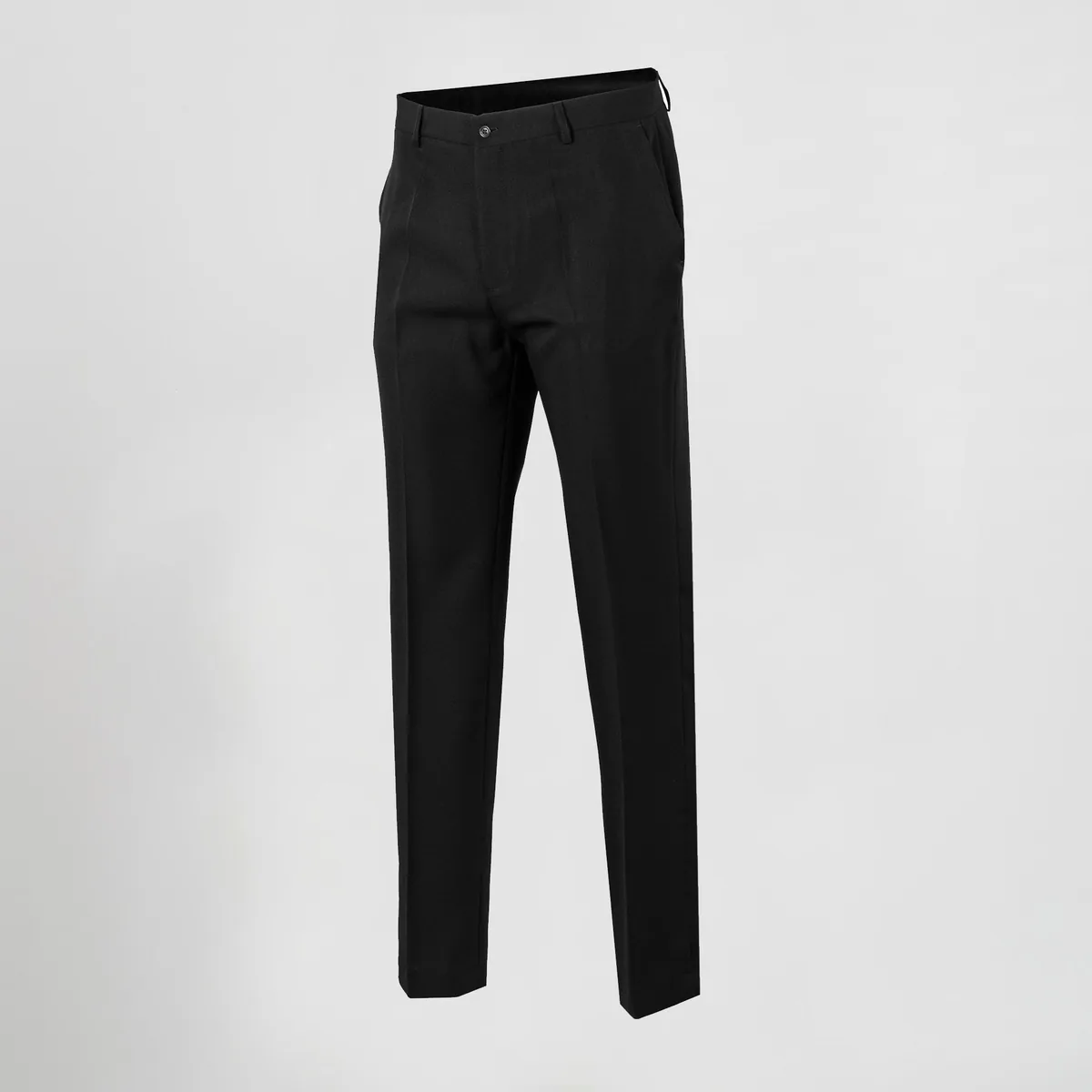 Pantalón de camarero Garys negro sin pinzas, vista frontal de la prenda