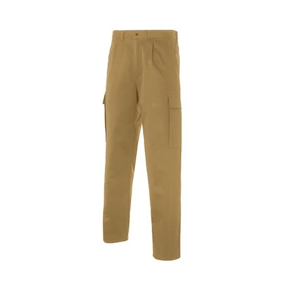 Pantalón multibolsillos de Seana en color beige, vista frontal de la prenda