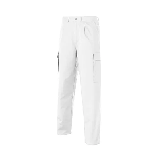 Pantalón multibolsillos de Seana en color blanco, vista frontal de la prenda