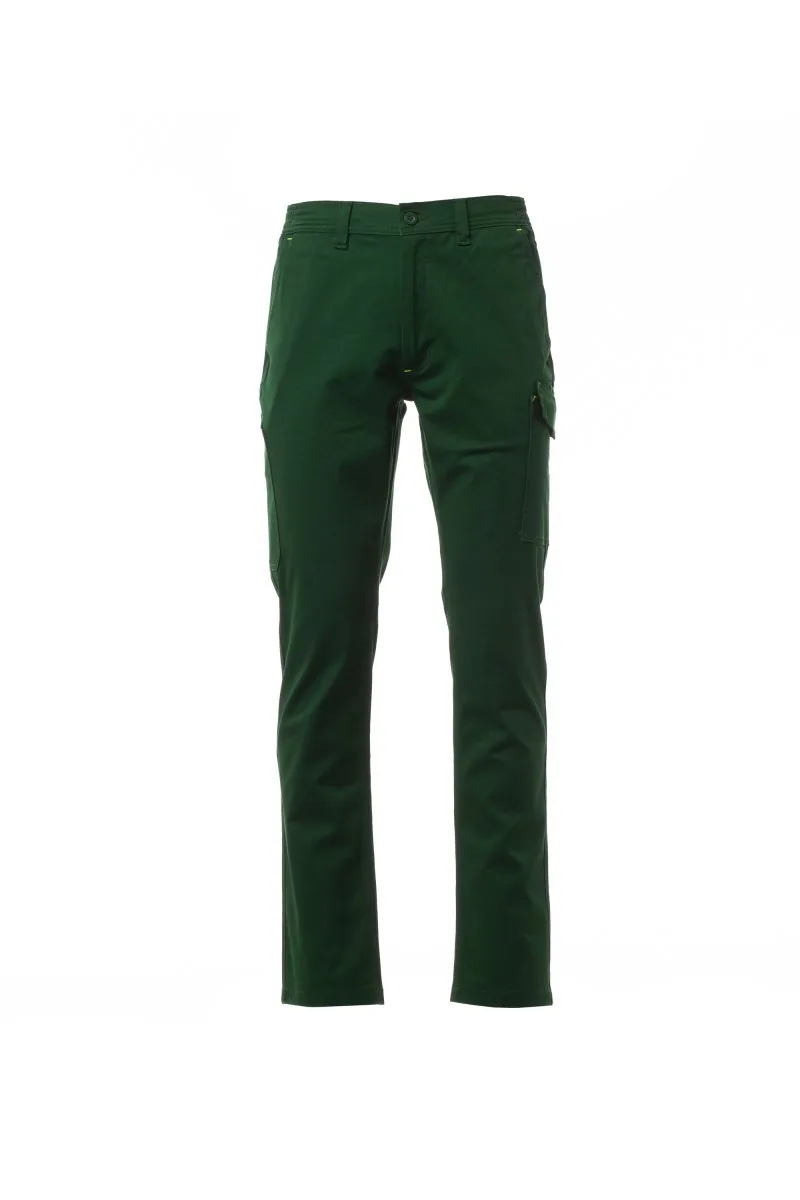 Pantalón de trabajo Power Stretch de Payper en color verde, vista frontal de la prenda
