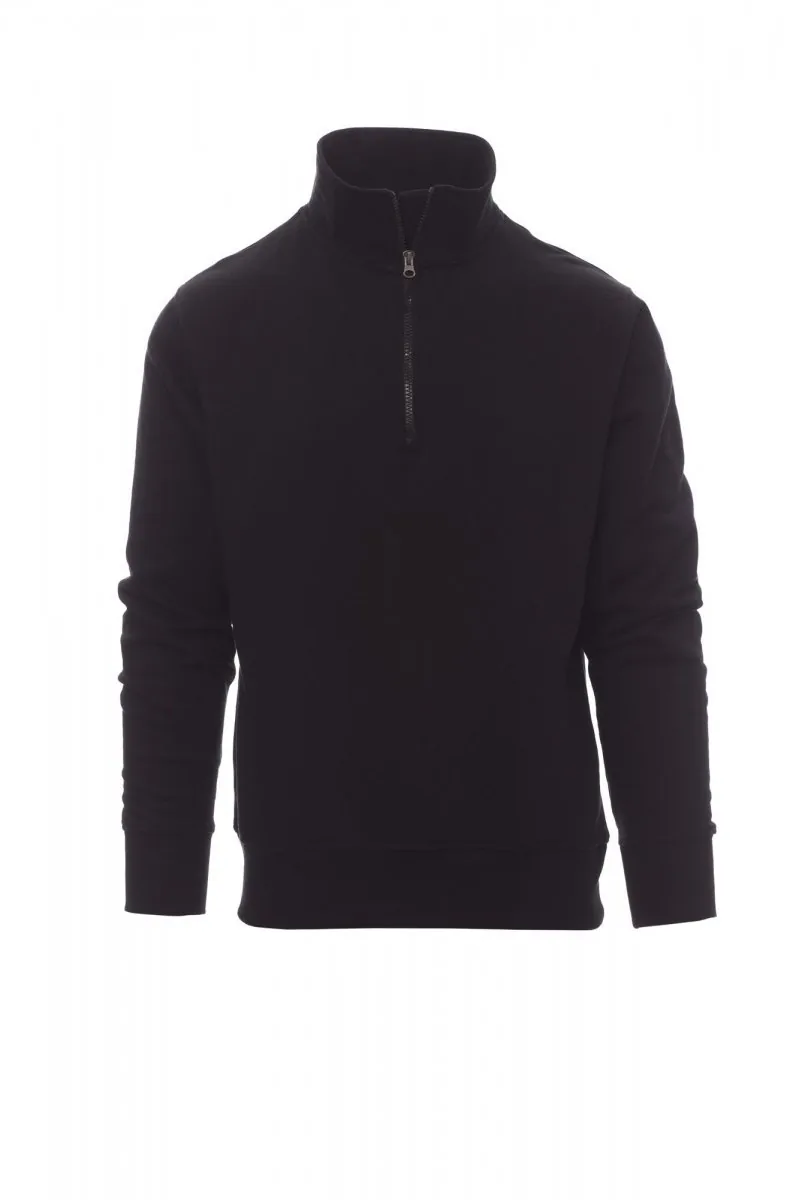 Sudadera con media cremallera Canada de Payper en color negro, vista frontal de la prenda